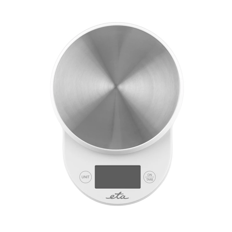 Virtuvinės svarstyklės su dubeniu ETA Mari 577090000, 5 kg, 1 g, LCD, balta