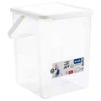 Plastikinis indas skysčiams Rotho Basic 9 L modelis 1770101100RP, baltas, su dangteliu ir pakabinimo anga