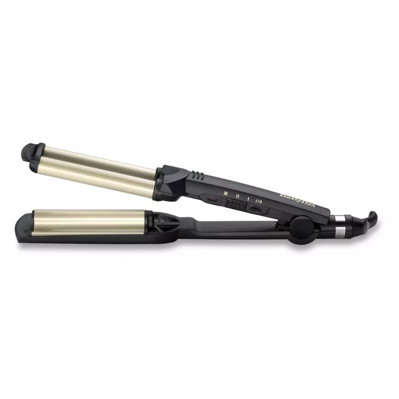 BaByliss C260E EasyWaves tekstūravimo lygintuvas, šiltai juodas, sidabrinis, 70.9 cm (1.8 m)