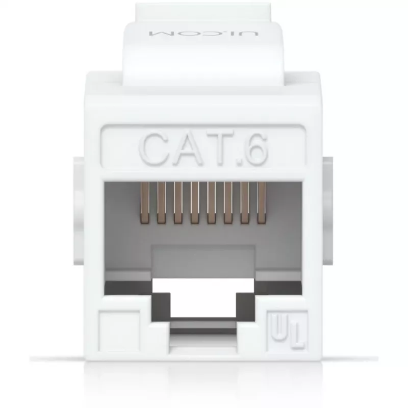 UBIQUITI CAT6 KEYSTONE COUPLER, 12 VNT. PRAĖJIMO CAT6 KEISTONO JUNGTIS, SKIRTA NUTRŪKSTAMIEMS ETHERNETO KABELIAMS BE TRŪKUMŲ SUJUNGTI