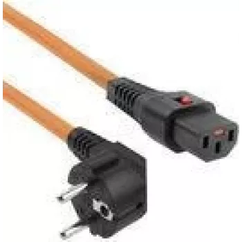 ACT maitinimo laidas CEE 7/7 kampinis (kištukas) - C13 IEC Lock oranžinis 2 m, EL247S