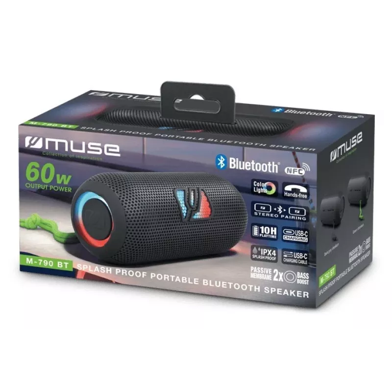 Muse M-790 BT nešiojamas vakarėlių garsiakalbis juodas 60 W