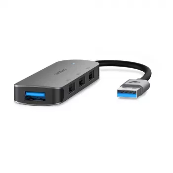Nedis USB-Hub USB-A Kištukas - 4x USB A, 4 prievadai, USB 2.0 / USB 3.2 Gen 1, maitinamas per USB, 5 Gbps (CCGB61210GY01)