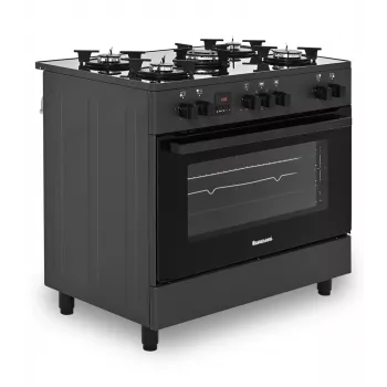 Laisvai pastatoma dujinė/elektrinė viryklė Ravanson KWGE-K90, 5 kaitvietės, 90 cm, orkaitė 105 L, jutiklinis valdymas