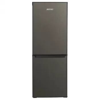 Šaldytuvas su šaldikliu MPM MPM-215-KB-39/E — 215 L, apatinis šaldiklis, tamsus inox, reversinės durelės, LED apšvietimas