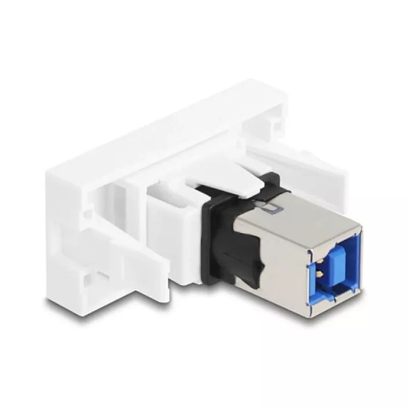 Keystone modulis DELOCK 90910 — plokščia USB A jungtis, balta, 45×22,5×42,6 mm