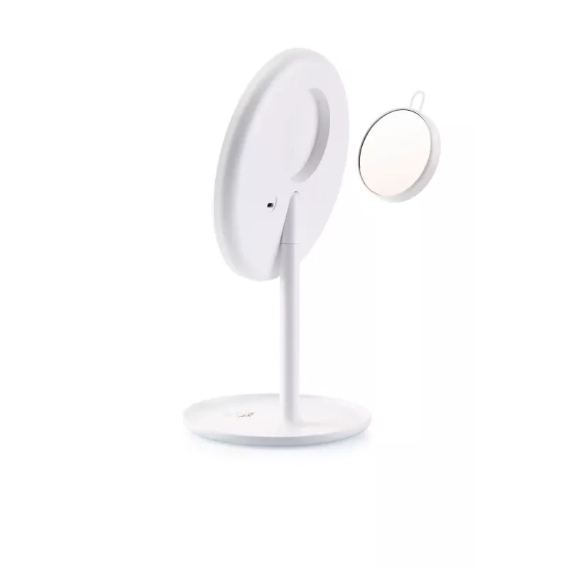 Stalo LED veidrodis makiažui ETA Fenité apvalus 20 cm, lietimui jautrus valdymas, USB, įmontuota ličio polimero baterija