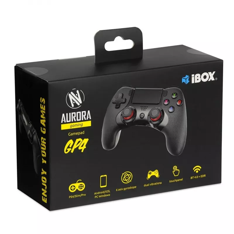 IBox IGP4 žaidimų pultas Bluetooth juodas, analoginis/digitalinis Android, PC, PlayStation 4, iOS