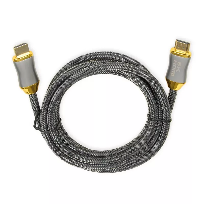 HDMI kabelis IBOX HD08 2 m, HDMI Type A kištukas–kištukas, HDMI 2.1, sidabrinis
