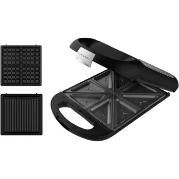 Sumuštinių keptuvė Cecotec Rock'nToast Family 3in1, 1500 W, 3 plokštės, juoda