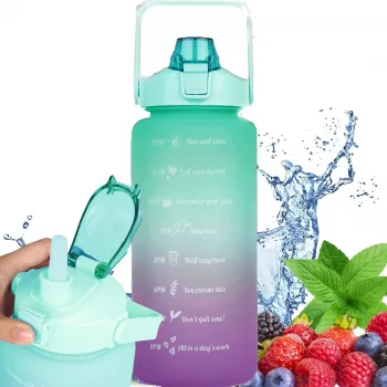 Extralink Motyvacinis butelis, vandens butelis, 2000 ml, žaliai-violetinis, BUT-190