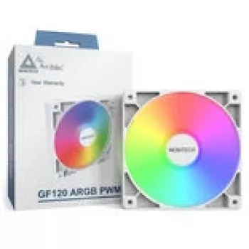 Aušinimo ventiliatorius Montech GF120 PWM ARGB 120 mm baltas, PWM valdymas, ARGB apšvietimas