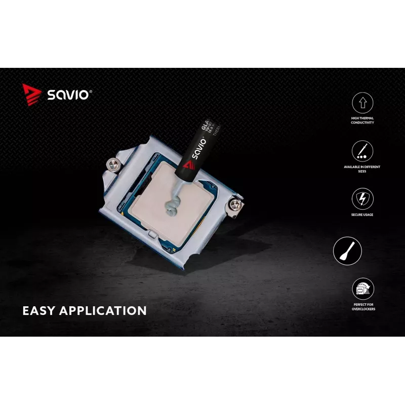 Termopasta SAVIO TG-03 13,5 W/m·K, 2 g – šilumai laidus junginys
