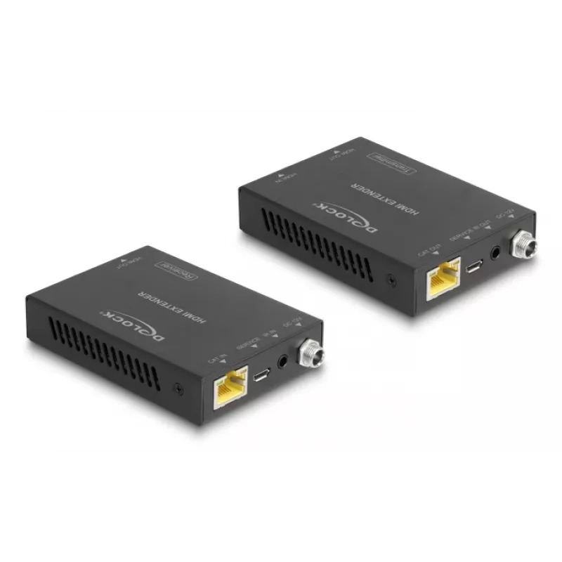 HDMI siųstuvas ir imtuvas DELOCK 65955 – Cat6/Cat6a HDMI prailgintuvas, iki 3840×2160, laidinis, Micro-USB B maitinimas