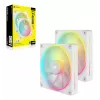 Ventiliatorių rinkinys Corsair iCUE LINK LX140 RGB CO-9051032-WW 140 mm 2 vnt. 2000 RPM Baltas