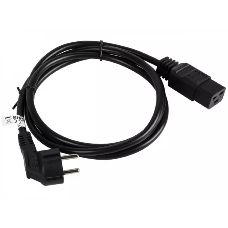 Maitinimo laidas CEE 7/7 - IEC 320 C19 16A VDE 1,8m juodas