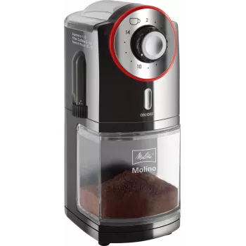Kavos malūnėlis Melitta Molino 100 W juodas, raudonas, nerūdijantis plienas