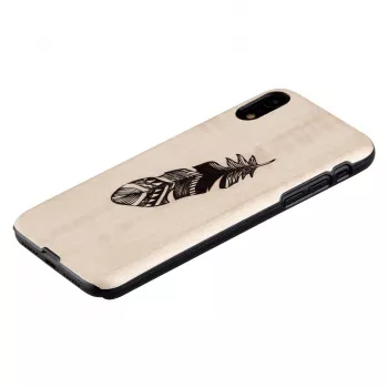 Apsauginis dėklas iPhone XR, man and wood, Indian Black, kietas korpusas