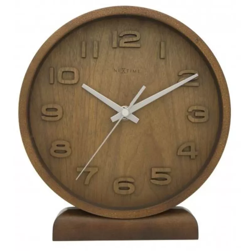 NeXtime klok 5192gs Wood Wood Small sieninis laikrodis, 22x20 cm, medinis, pilkas