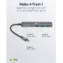 Goobay Slim 4-Port USB-Hub USB-C / USB-A 5 Gbit/s - USB 3.2 lizdas (79158)