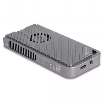 SSD dėklas DELOCK 42025, skirtas 1 x M.2 (PCIe, USB4 Gen4, USB-C), pilka, aliuminis