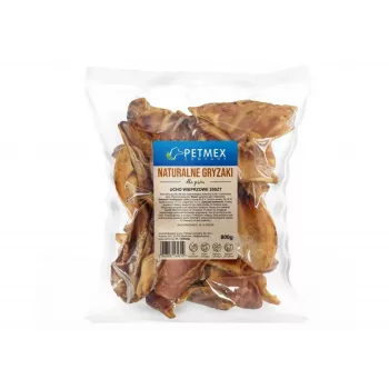 PETMEX kiaulės ausų kramtukas šunims, 20 vnt., 800 g, natūralus dantų valymas