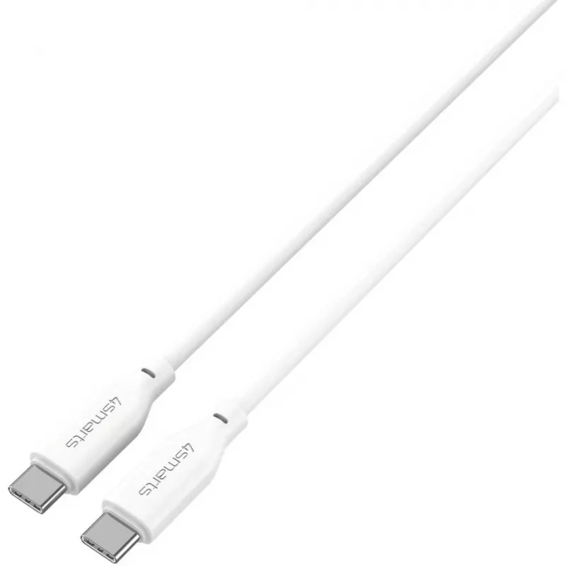 4smarts USB-C / USB-C Silicone-Cable High Flex 60W 1,5m Baltas