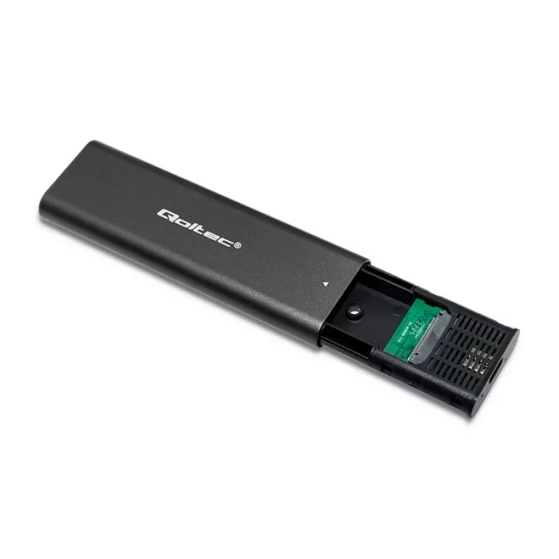 Qoltec 50312 išorinis M.2 NVMe SSD korpusas, USB Type-C, juodas