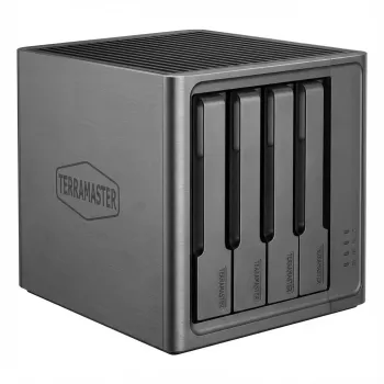 Tinklo saugykla (NAS) TERRAMASTER F4 SSD keturių lizdų, skirta SSD diskams, keturių branduolių procesorius, 8 GB DDR5