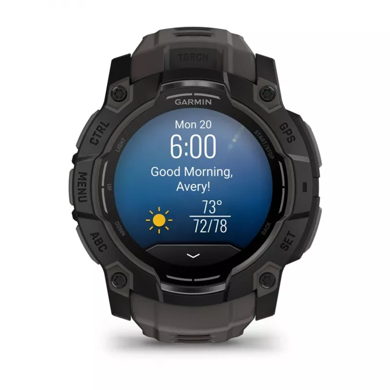 Garmin Instinct 3 AMOLED 3,3 cm (1,3 inch) 50 mm Skaitmeninis 416 x 416 pikselių Liečiamas ekranas Juodas GPS (palydovas)