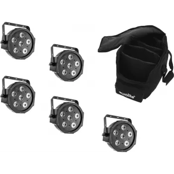 LED prožektorių rinkinys EUROLITE SLS-6 TCL 5x su minkštu krepšiu