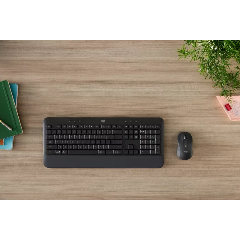 Belaidis klaviatūros ir pelės rinkinys Logitech Signature MK650 for Business, 2.4 GHz / Bluetooth LE, QWERTY ispanų, grafitas
