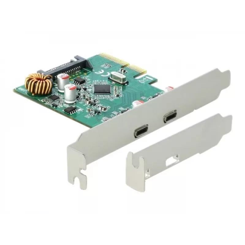 PCIe kortelė DeLOCK 90397, USB 3.2 Gen 1, 2 prievadai, Low Profile