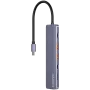 USB Type-C stotelė CANYON DS-17 — HDMI, USB 3.2 Gen 1 A, USB-C, MicroSD, 10000 Mbit/s, pilka