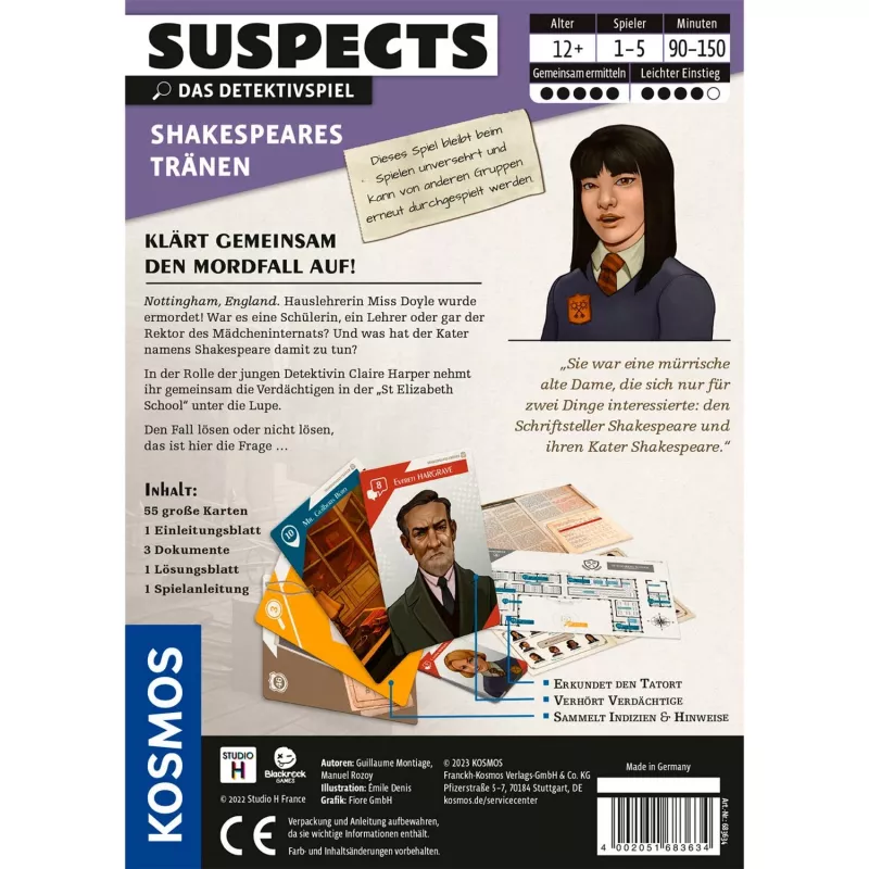 Suspects: Shakespeare's Tears, Kortų žaidimas