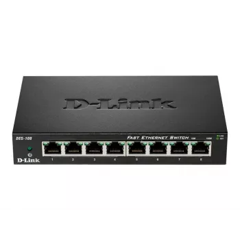 D-Link DES-108 juodas 8 prievadų Fast Ethernet jungiklis
