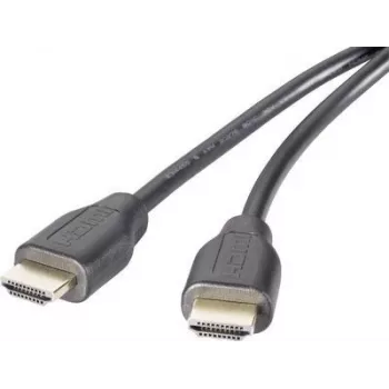 SpeaKa Professional HDMI jungiamasis laidas 5,00 m, garso grįžtamasis kanalas, paauksuoti kištukų kontaktai, juodas [1x HDMI kištukas - 1x HDMI kištukas] (SP-9075604)