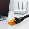Eterneto pataisinis laidas QOLTEC CAT6, 2×RJ45, 20 m, juodas