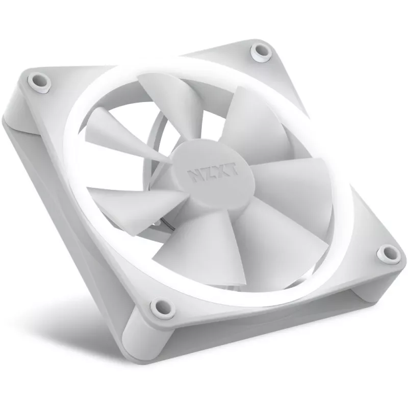 NZXT F120 RGB 120 mm korpuso ventiliatorius Baltas, 4 kontaktų, 1800 RPM, 50.18 CFM, 18 LED
