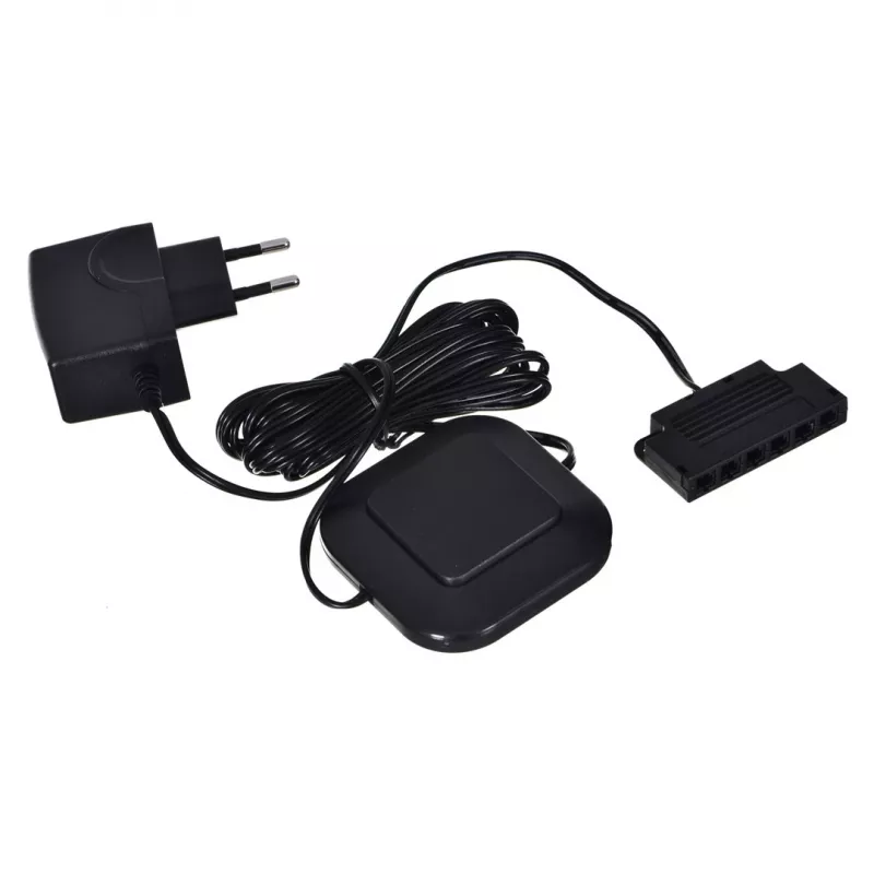 LED šviestuvas lentynoms cama meble 2LED mėlynas, stačiakampis, paviršinis montavimas, skaidrus/juodas
