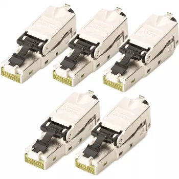 DIGITUS CAT 6A lauko jungiamasis kištukas STP 5 vnt. RJ-45 vyriškas sidabrinis