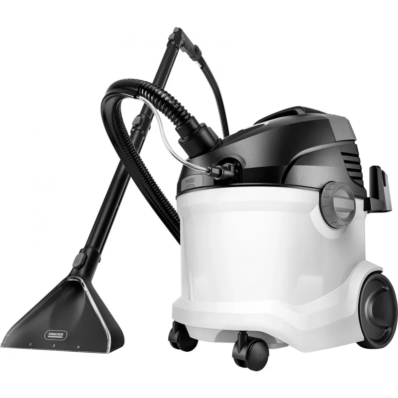 Cikloninis dulkių siurblys Kärcher SE 5 – sausas ir šlapias valymas, 1000 W turbina, 4 l nešvaraus/4 l švaraus vandens talpyklos, 6 m laidas