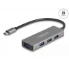 DeLOCK 63173 USB 3.2 Gen 1 šakotuvas, USB Type-C, 4× USB-A, 5000 Mbit/s, juodas