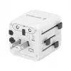 Universalus kelioninis adapteris GEMBIRD TPA-INT-01-W, įvadas 100–250V, G tipo kištukas, 84×56×85 mm