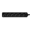 Prailginimo laidas LogiLink LPS238B 1,5 m, 6 lizdų, juodas