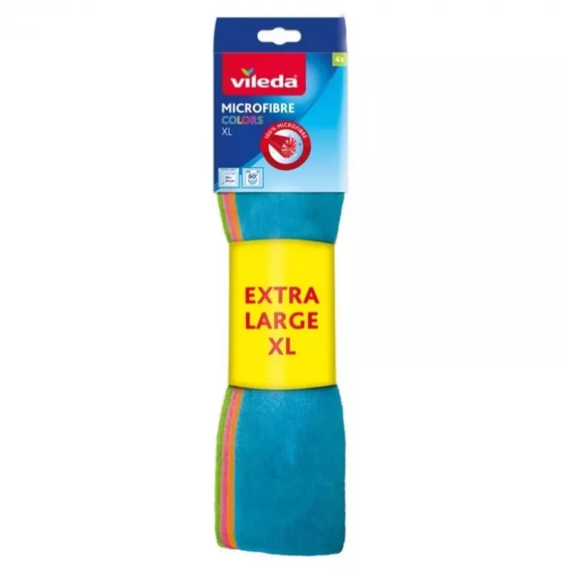 Valymo šluostė Vileda Microfibre Cloth Colors Extra Large 4 vnt.