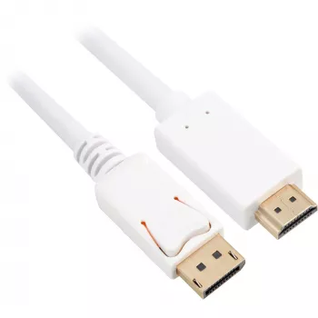 Sharkoon adapterinis kabelis DisplayPort 1.2 → HDMI 4K baltas 3 m