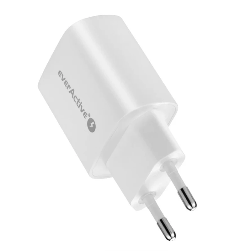Įkroviklis sieninis 1x USB 18 W QC 3.0 baltas everActive SC-250Q