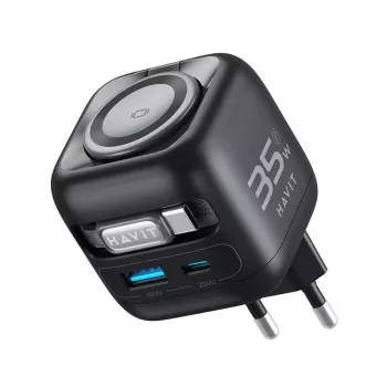 Keliautojas GaN įkroviklis Havit UC250 A-EU 35W 20V 1xUSB-C 0.7m juodas