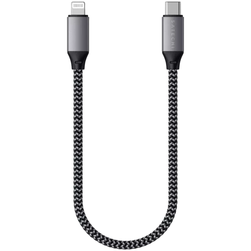 Satechi ST-TCL10M USB-C į USB-C/Lightning laidas, 0,25 m, juodai pilkas